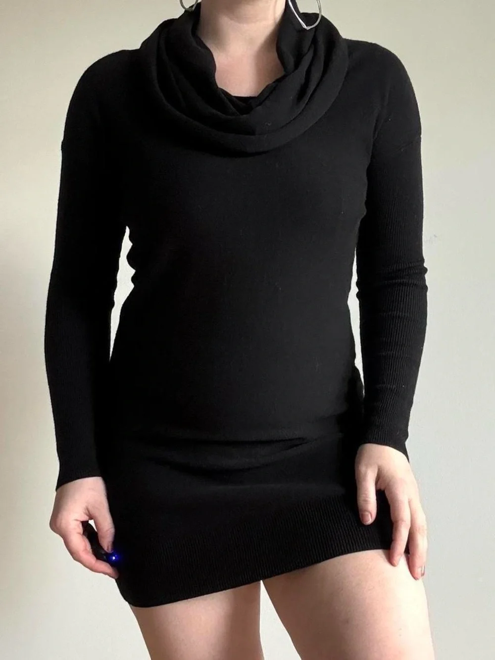 Ruby Moon black cowl neck sweater dress